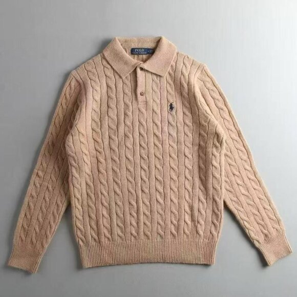 Polo by Ralph Embroidered cable knit collar women's wool sweater - Picture 3 of 7